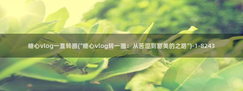 糖心vlog改名：糖心vlog一直转圈(